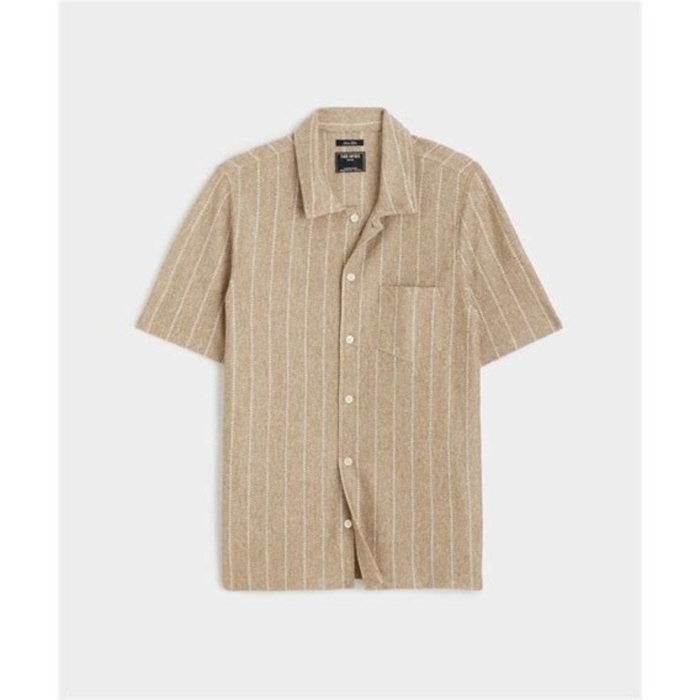 New Todd Snyder Shirt Mens XXL Brown 100% Linen Italian Fabric Button Made Italy
